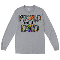 Heather Grey proud autism dad Long Sleeve Tee - SublimationCraftShop