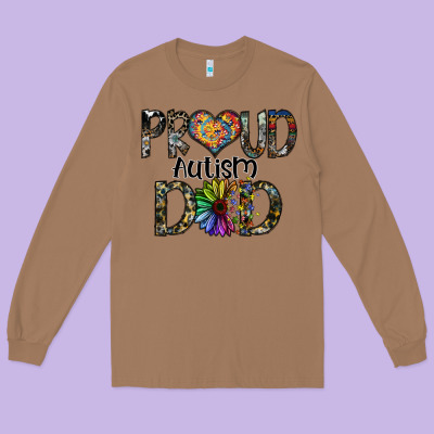 Proud Autism Dad Long Sleeve Tee Designed By Sublimationcraftshop