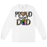 White proud autism dad Long Sleeve Tee - SublimationCraftShop