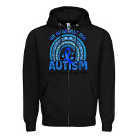 Black we wear blue for autism accept understand love Zipper Hoodie - Artiststas