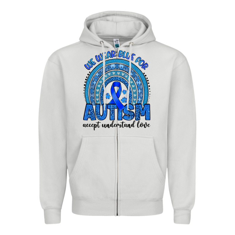 We Wear Blue For Autism Accept Understand Love Zipper Hoodie by Artiststas | Teevron