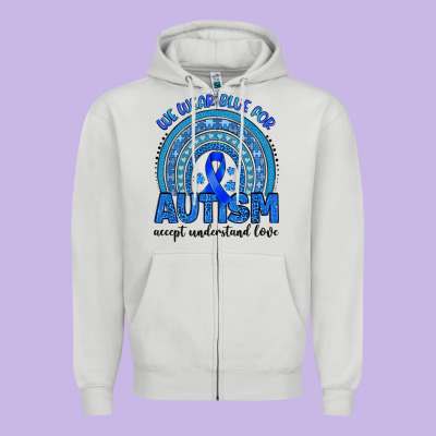 We Wear Blue For Autism Accept Understand Love Zipper Hoodie Designed By Artiststas