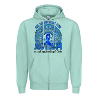 Seafoam we wear blue for autism accept understand love Zipper Hoodie - Artiststas