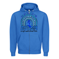 True Royal we wear blue for autism accept understand love Zipper Hoodie - Artiststas