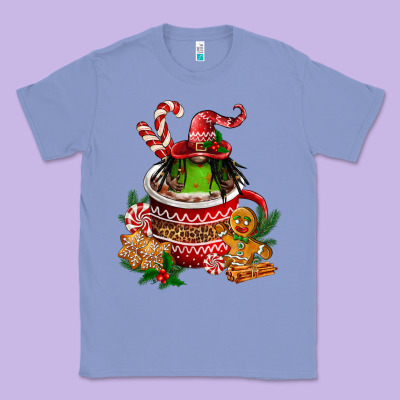 Christmas Coffee Afro Gnome Classic Tee Designed By Fadigitalartstudio