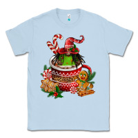 Dusty Blue christmas coffee afro gnome Classic Tee - FaDigitalArtStudio