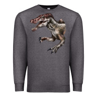 Charcoal Heather Spinosaurus Face Premium Sweatshirt - LillyAllenDesigns