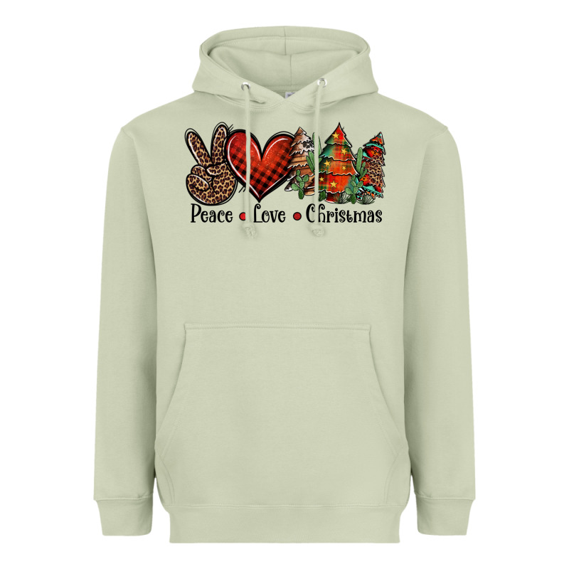 Peace Love Western Christmas Trees Heavyweight Hoodie by Jasminsmagicworld | Teevron