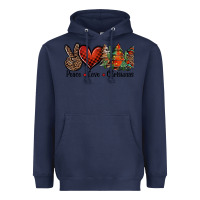 Navy Peace love western christmas trees Heavyweight Hoodie - Jasminsmagicworld