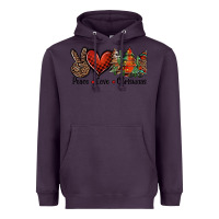 Plum Peace love western christmas trees Heavyweight Hoodie - Jasminsmagicworld