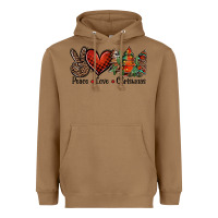 Toasted Coconut Peace love western christmas trees Heavyweight Hoodie - Jasminsmagicworld