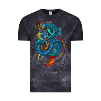 Cloud Black Blue dragon Vintage Tee - RanaPortraitStore