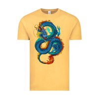 Vintage Mustard Blue dragon Vintage Tee - RanaPortraitStore