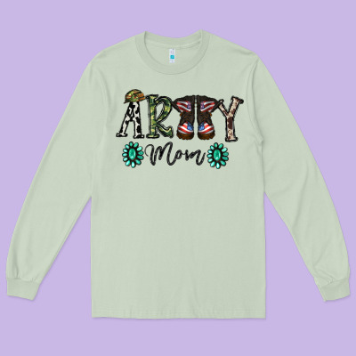 Army Mom Long Sleeve Tee Designed By Sublimationcraftshop