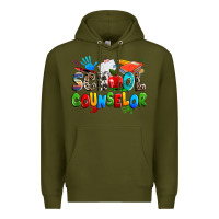 Army Green school counselor Premium Hoodie - NancyCooperArtShop