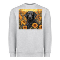 Heather Grey black lab Heavyweight Sweatshirt - Unal Design