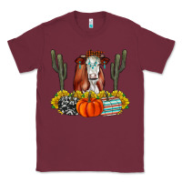 Burgundy Fall Cow Classic Tee - CowhideDigitalArt