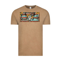 Vintage Coffee Boho bull skull and serape Vintage Tee - RanaPortraitStore