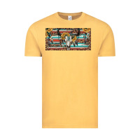Vintage Mustard Boho bull skull and serape Vintage Tee - RanaPortraitStore