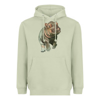 Matcha baby hippo Heavyweight Hoodie - LillyAllenDesigns