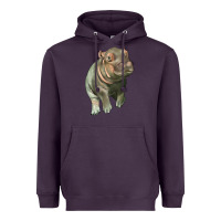 Plum baby hippo Heavyweight Hoodie - LillyAllenDesigns