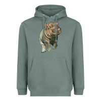 Sage baby hippo Heavyweight Hoodie - LillyAllenDesigns
