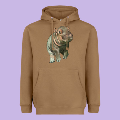 Baby Hippo Heavyweight Hoodie Designed By Lillyallendesigns
