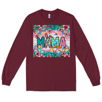 Burgundy Easter Mama Leopard tumbler Easter Day Long Sleeve Tee - Neo Western