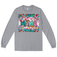 Heather Grey Easter Mama Leopard tumbler Easter Day Long Sleeve Tee - Neo Western