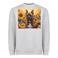 Heather Grey boxer dog Heavyweight Sweatshirt - Unal Design