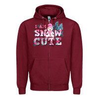 Burgundy i am snow cute Zipper Hoodie - AdoDesignShop