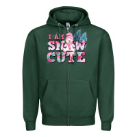 Sports Green i am snow cute Zipper Hoodie - AdoDesignShop