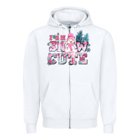 White i am snow cute Zipper Hoodie - AdoDesignShop
