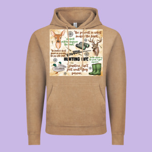 Hunting Life Vintage Hoodie Designed By Maliassmallbusiness