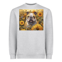 Heather Grey bulldog Heavyweight Sweatshirt - Unal Design