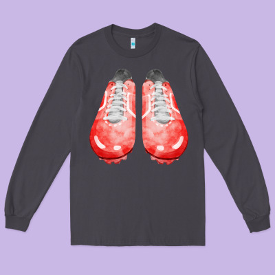 Red Cleats Fa Element 2 Long Sleeve Tee Designed By Fadigitalartstudio