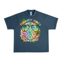 Midnight Navy summer vibes with smile face and leopard Urban Heavy Tee - texasbilliewilder