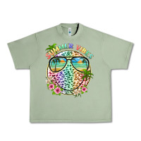 Oil Green summer vibes with smile face and leopard Urban Heavy Tee - texasbilliewilder
