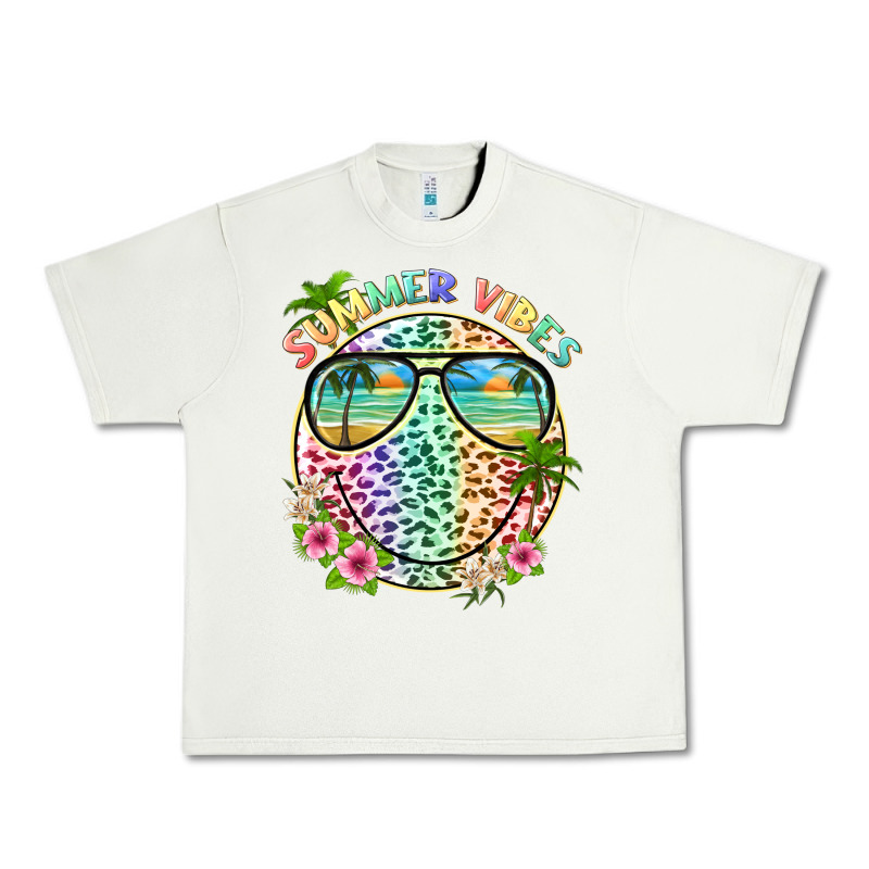 Summer Vibes With Smile Face And Leopard Urban Heavy Tee by texasbilliewilder | Teevron