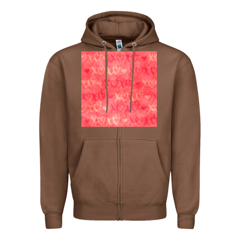 Valentines Day Xoxo Seamless Pattern Zipper Hoodie by BundleAndBundleShop | Teevron