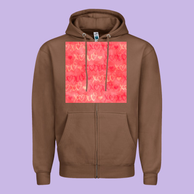 Valentines Day Xoxo Seamless Pattern Zipper Hoodie Designed By Bundleandbundleshop