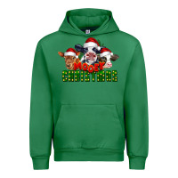Emerald Mooey Christmas Cows Urban Hoodie - LillyAllenDesigns