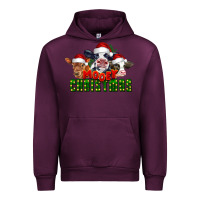 Mauve Wine Mooey Christmas Cows Urban Hoodie - LillyAllenDesigns