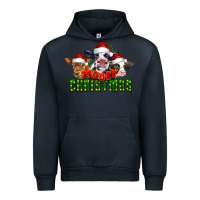 Navy Mooey Christmas Cows Urban Hoodie - LillyAllenDesigns