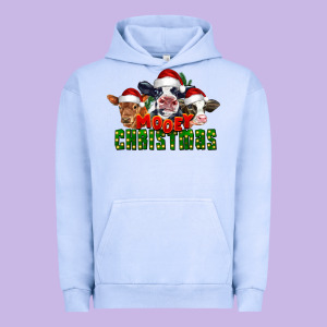 Mooey Christmas Cows Urban Hoodie Designed By Lillyallendesigns