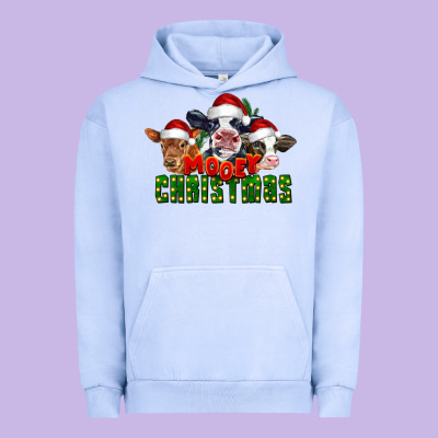 Mooey Christmas Cows Urban Hoodie Designed By Lillyallendesigns