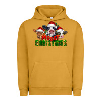 Pigment Peanut Butter Mooey Christmas Cows Urban Hoodie - LillyAllenDesigns