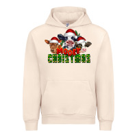 Sandshell Mooey Christmas Cows Urban Hoodie - LillyAllenDesigns