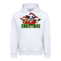 White Mooey Christmas Cows Urban Hoodie - LillyAllenDesigns