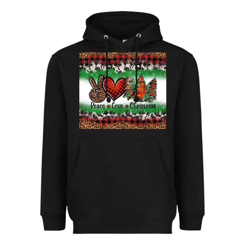 Peace Love Christmas Trees Heavyweight Hoodie by Jasminsmagicworld | Teevron